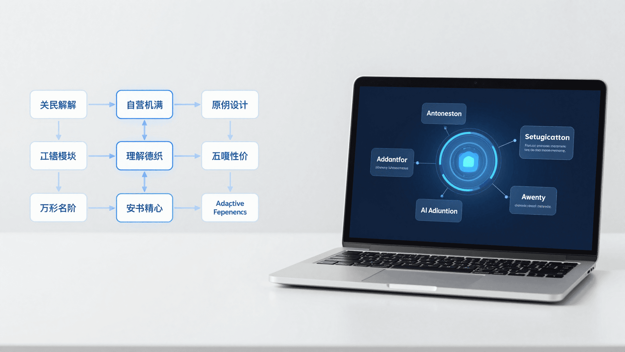 Moderne Darstellung von Automatisierung und agentischen Workflows