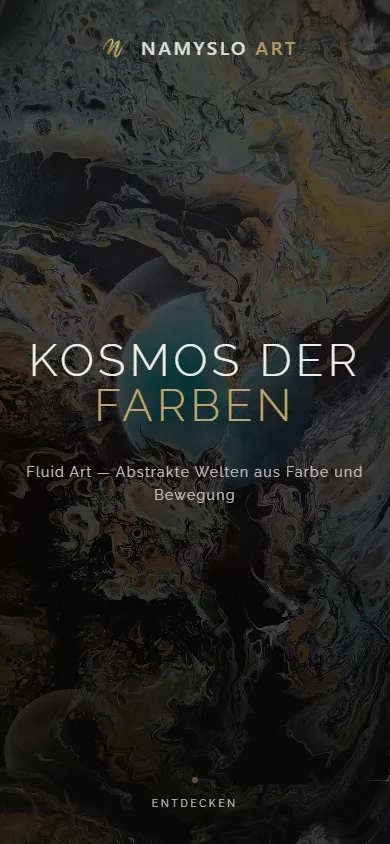 Ansicht der Website Namyslo Art auf dem Smartphone